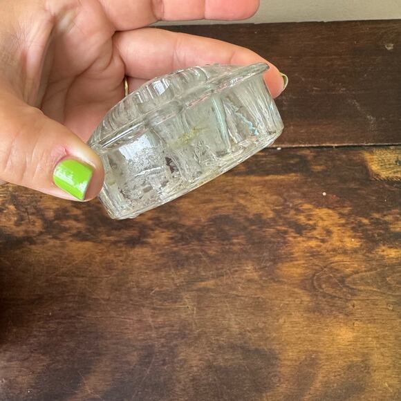 Vintage Solid Pressed Glass Flower Frog 11 hole Floral Arrangement Frogger - Picture 3 of 9